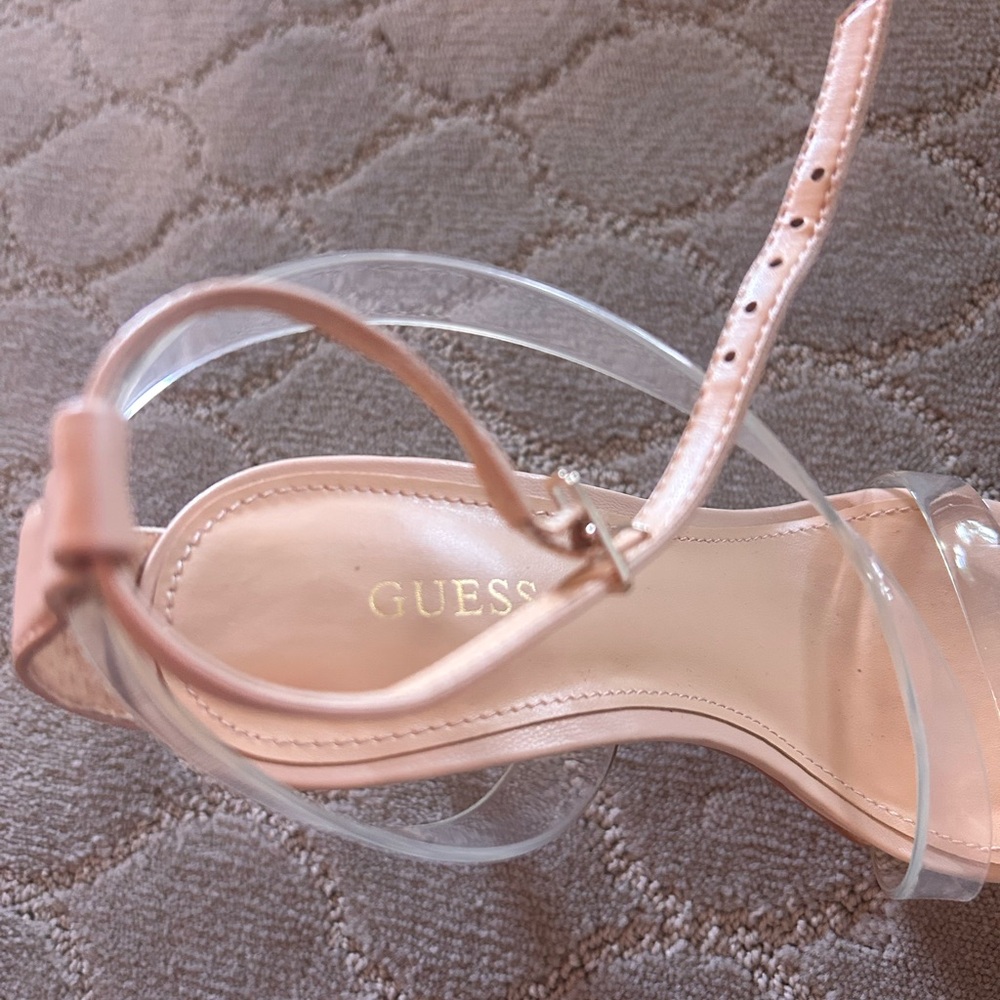 Guess Tan Heels with Transparent Straps - Picture 2 of 3